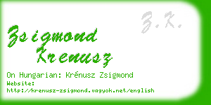 zsigmond krenusz business card